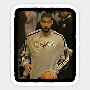 Tim Duncan - Vintage Design Of Basketball Sticker